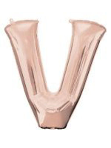 Picture of ROSE GOLD LETTER V FOIL BALLOON